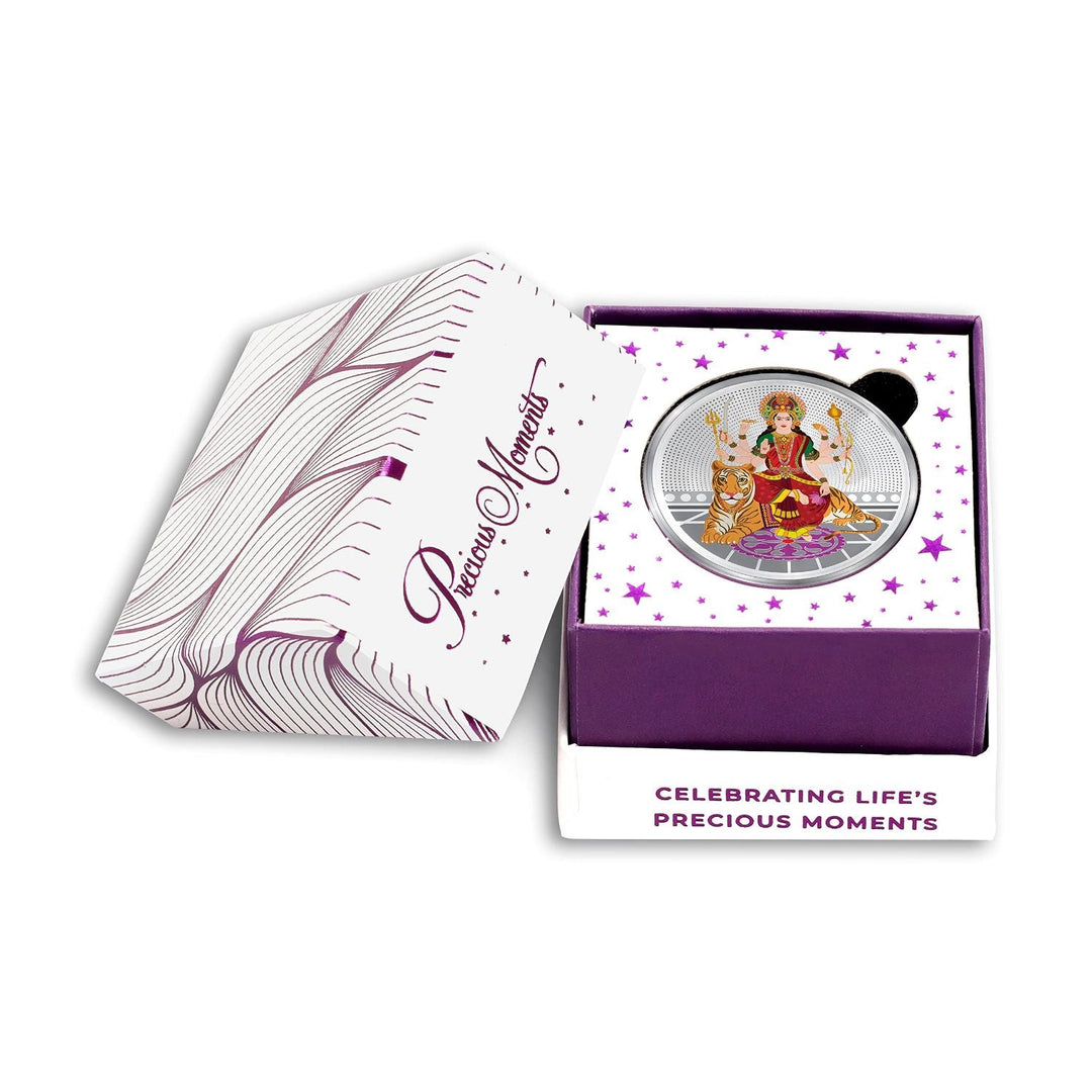 BIS Hallmarked Goddess Durga Mata 999 Pure Silver Coin