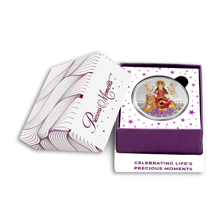 BIS Hallmarked Goddess Durga Mata 999 Pure Silver Coin