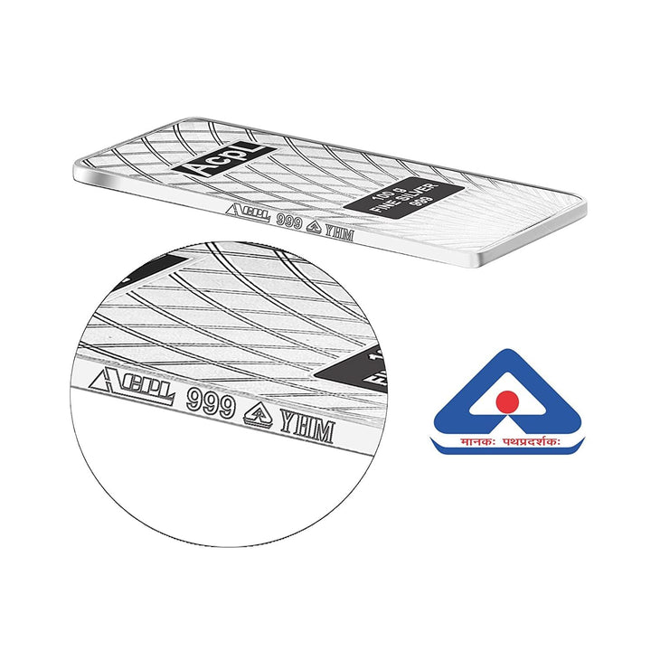 BIS Hallmarked Bullion Silver Bar 999 Purity