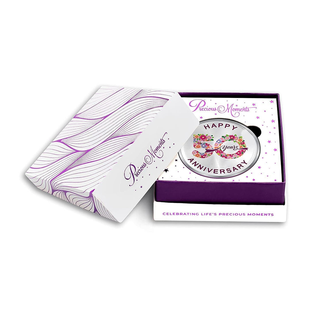 BIS Hallmarked Happy Anniversary Floral Design 999 Pure Silver Coin
