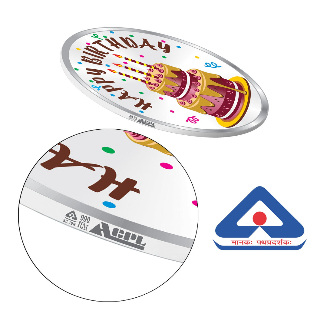 BIS Hallmarked Personalised Happy Birthday Silver Coin 999 Pure