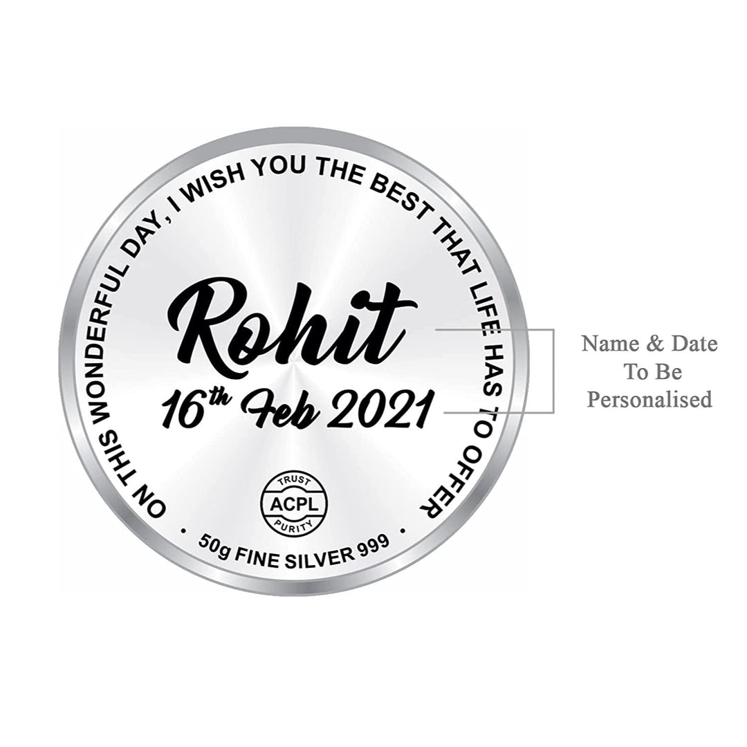 BIS Hallmarked Personalised Happy Birthday Silver Coin 999 Pure