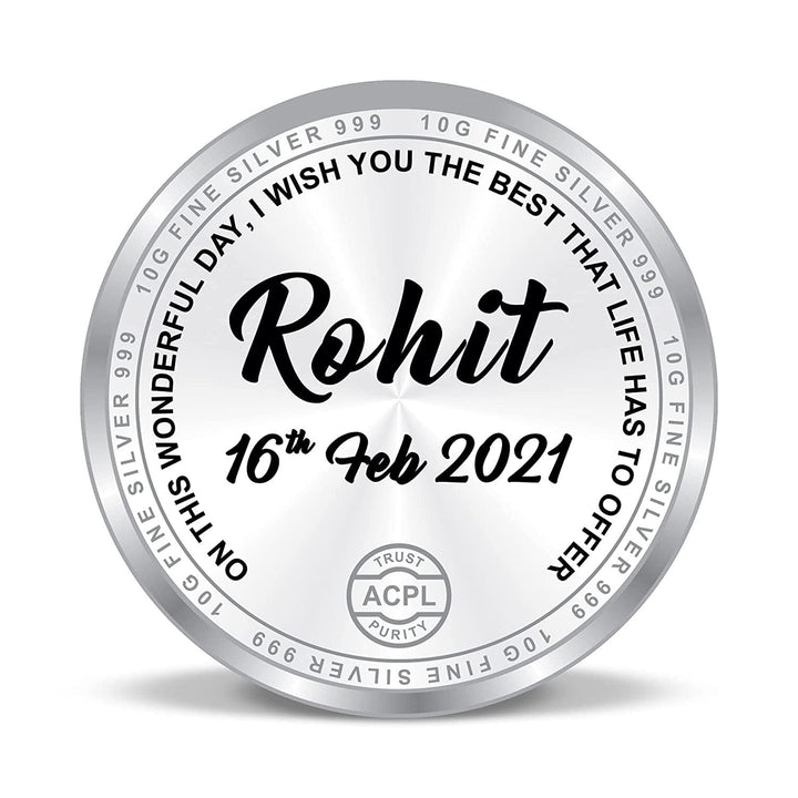 BIS Hallmarked Personalised Happy Birthday Silver Coin 999 Pure