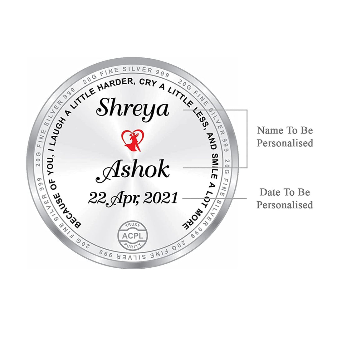 BIS Hallmarked Personalised Anniversary 999 Pure Silver Coin