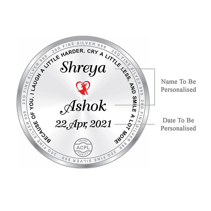 BIS Hallmarked Personalised Anniversary 999 Pure Silver Coin