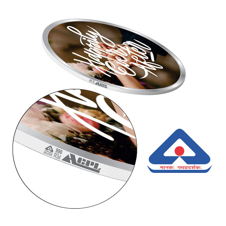 BIS Hallmarked Newly Married Personalised Silver Coin 999 Purity