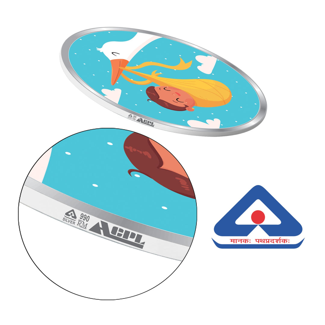 BIS Hallmarked Personalised New Born Baby 999 Pure Silver Coin