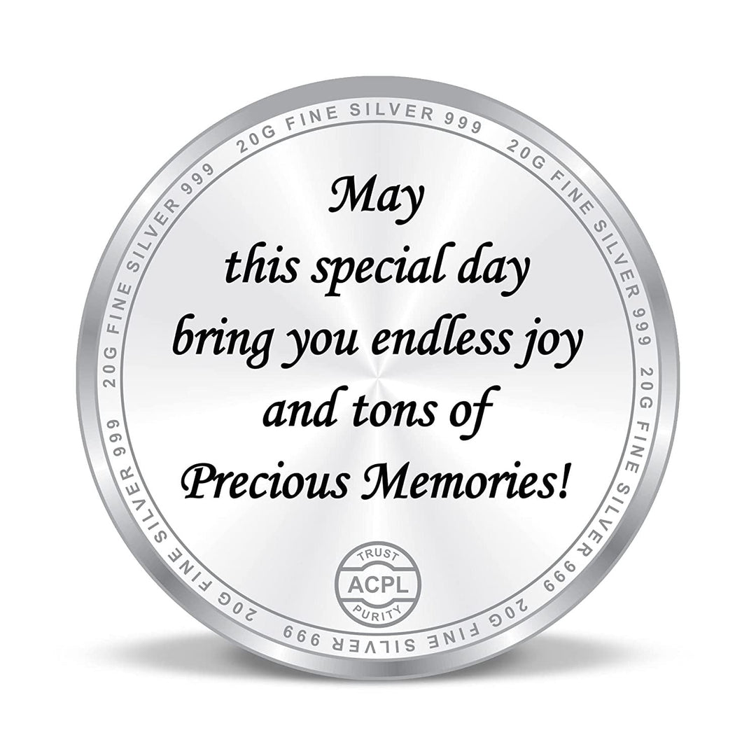 BIS Hallmarked Happy Birthday 999 Pure Silver Coin