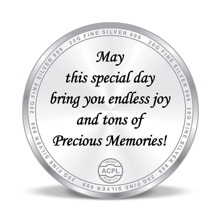 BIS Hallmarked Happy Birthday 999 Pure Silver Coin