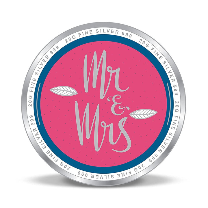 BIS Hallmarked Personalised Silver Coin Mr & Mrs 999 Pure