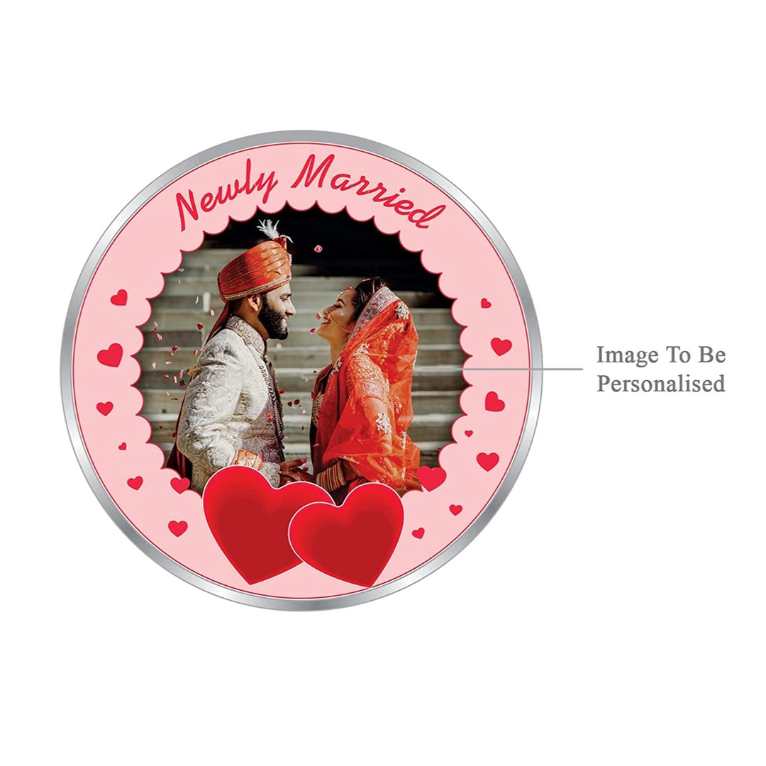 BIS Hallmarked Personalised Silver Coin Newly Married 999 Pure