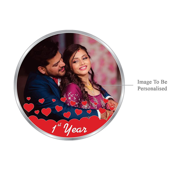 BIS Hallmarked Personalised Wedding Anniversary Silver Coin (999 Purity)