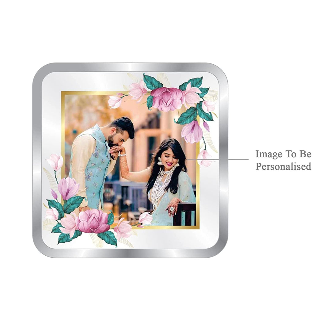 BIS Hallmarked Personalised Silver Square Coin Newly Married 999 Pure