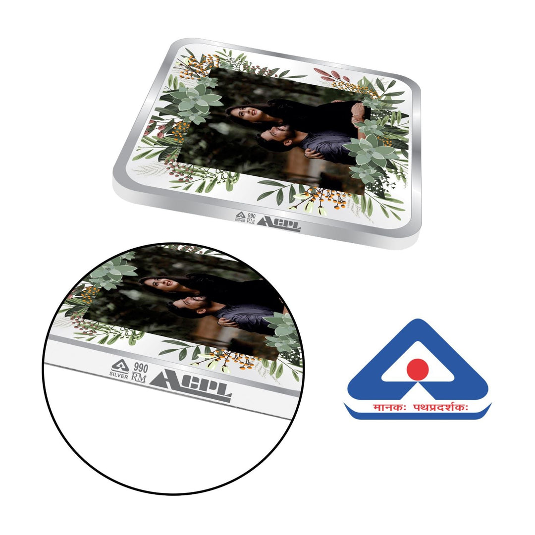 BIS Hallmarked Personalised Silver Square Coin Newly Married 999 Pure