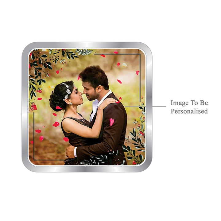 BIS Hallmarked Newly Married Personalised Silver Square Coin (999 Purity)