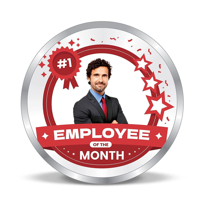 BIS Hallmarked Personalised Silver Coin Employee of the Month, Motivational Gift for Employee 999 Pure