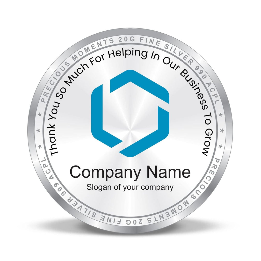 BIS Hallmarked Personalised Silver Coin For Gifting Dealer Distributor 999 Pure