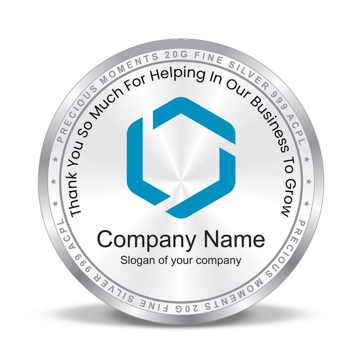 BIS Hallmarked Personalised Silver Coin For Gifting Dealer Distributor 999 Pure