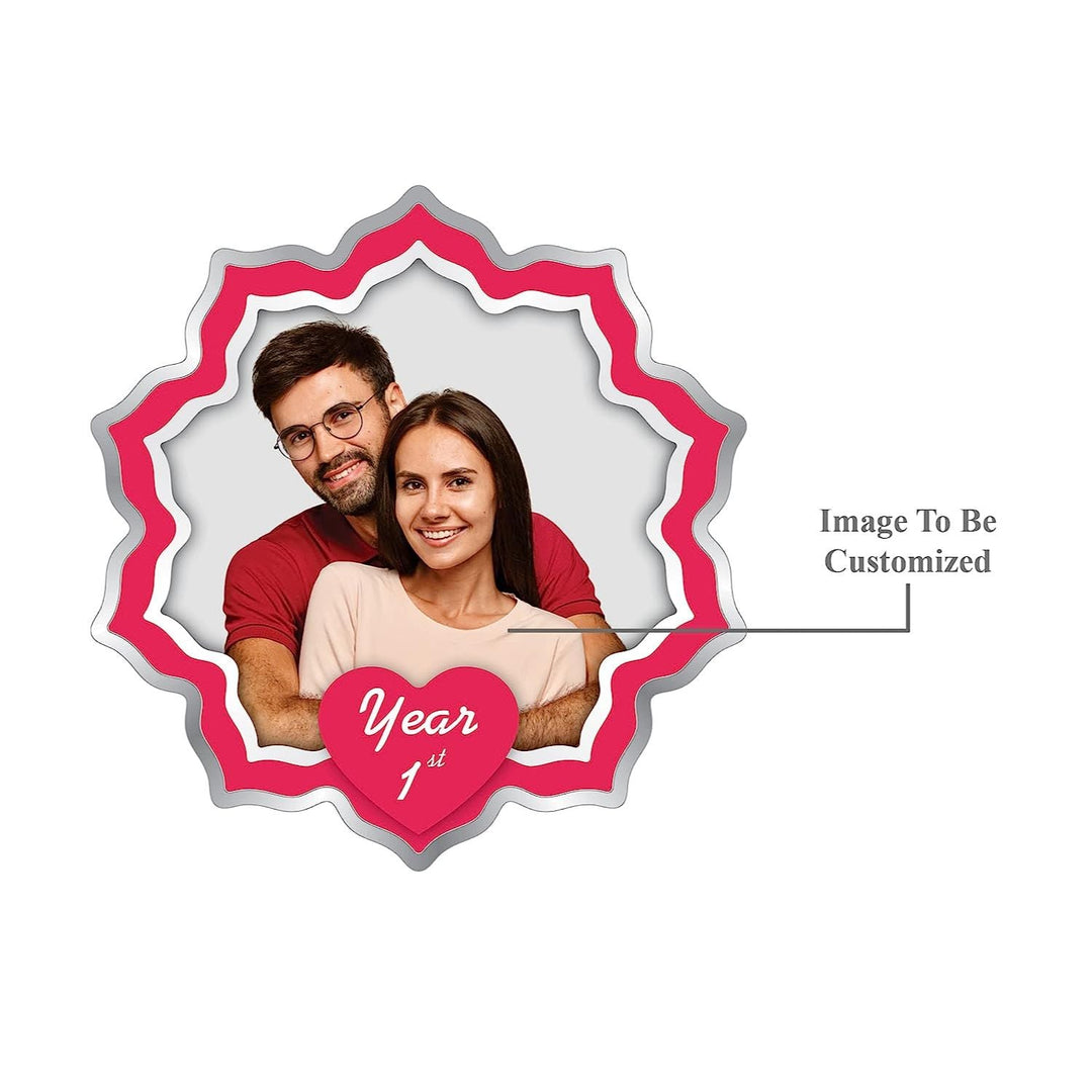 BIS Hallmarked Personalised Silver Coin Wedding Anniversary Gift for Couple Flower Shape 999 Pure