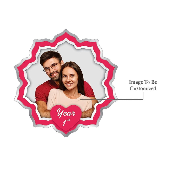 BIS Hallmarked Personalised Silver Coin Wedding Anniversary Gift for Couple Flower Shape 999 Pure