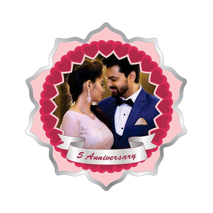 BIS Hallmarked Personalised Silver Coin Wedding Anniversary Gift for Couple Flower Shape 999 Pure