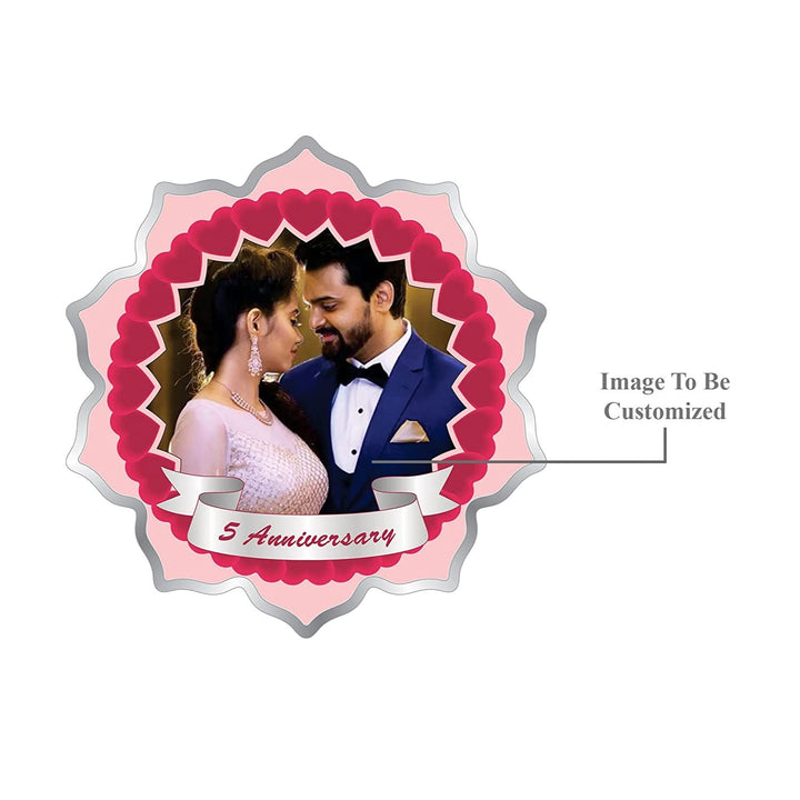 BIS Hallmarked Personalised Silver Coin Wedding Anniversary Gift for Couple Flower Shape 999 Pure