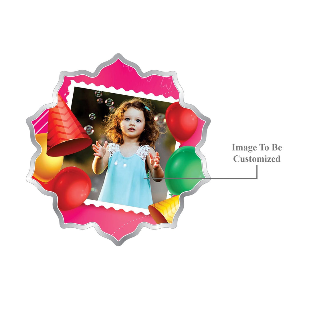 BIS Hallmarked Personalised Silver Coin Birthday Gift Flower Shape 999 Pure