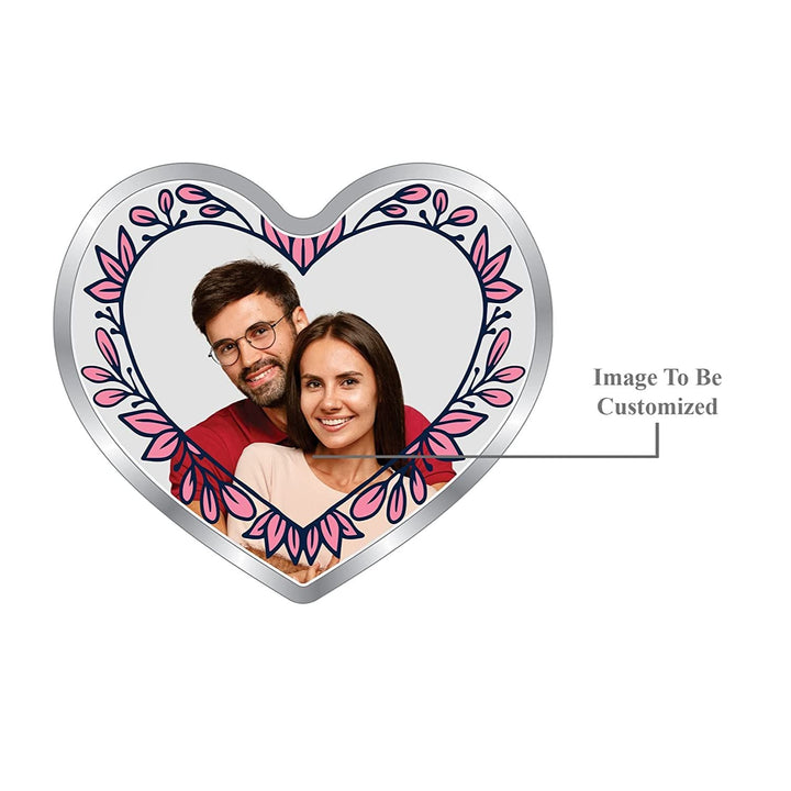 BIS Hallmarked Personalised Newly Married Heart Silver Coin 999 Pure