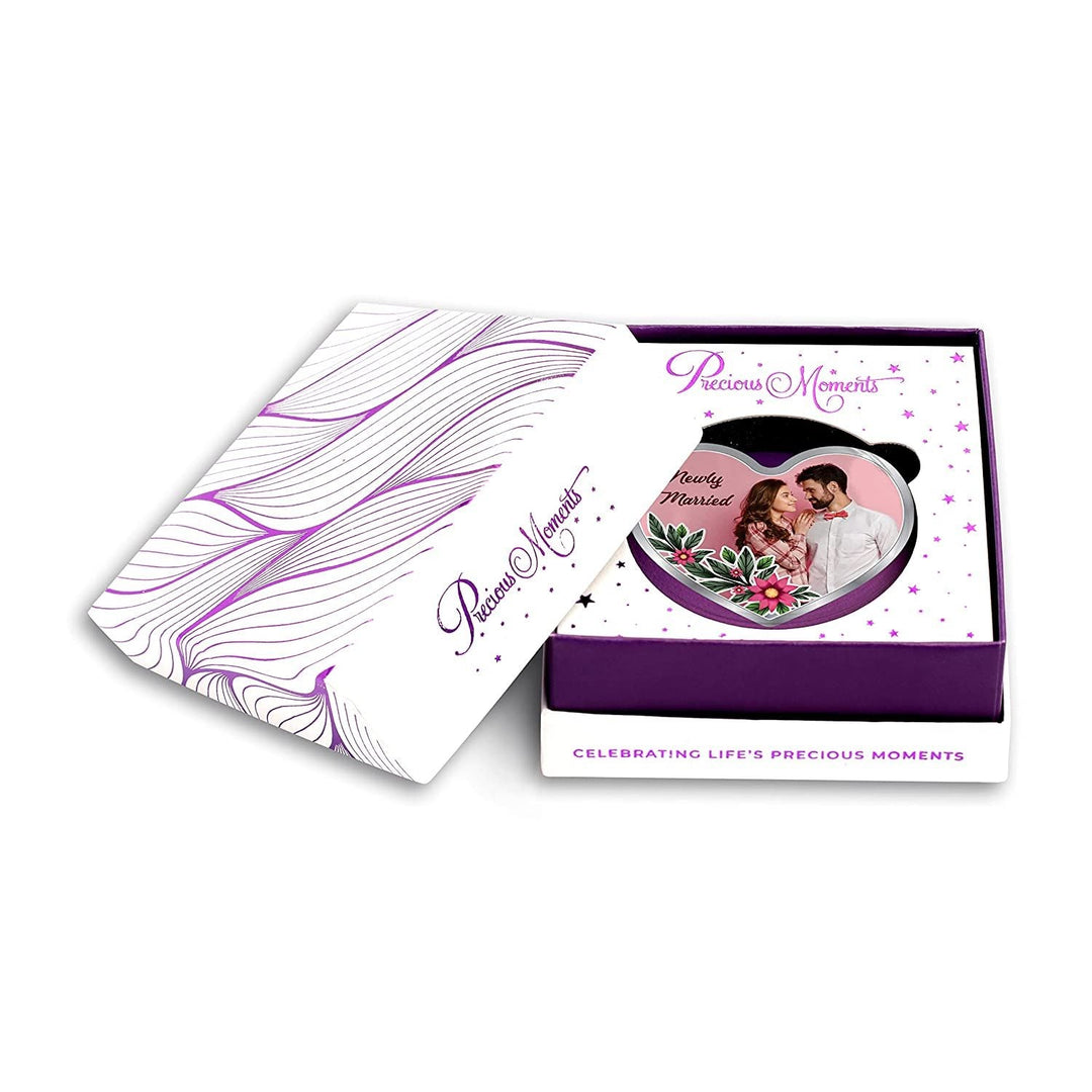 BIS Hallmarked Personalised Newly Married Heart Silver Coin 999 Pure