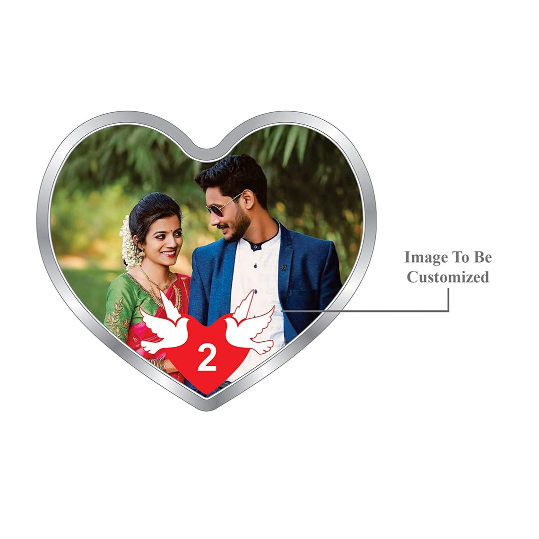 BIS Hallmarked Personalised Newly Married Heart Silver Coin 999 Pure