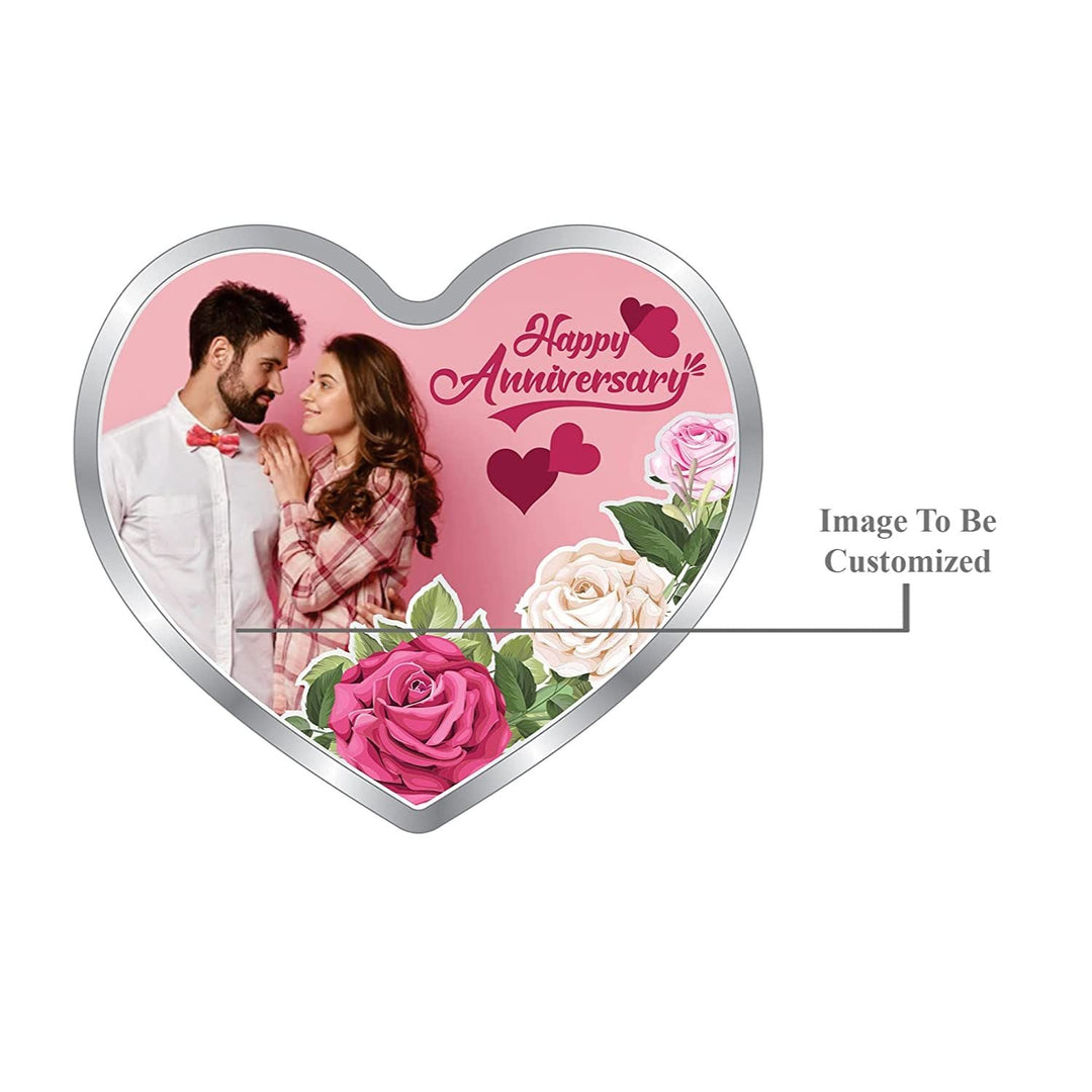 BIS Hallmarked Personalised Newly Married Heart Silver Coin 999 Pure