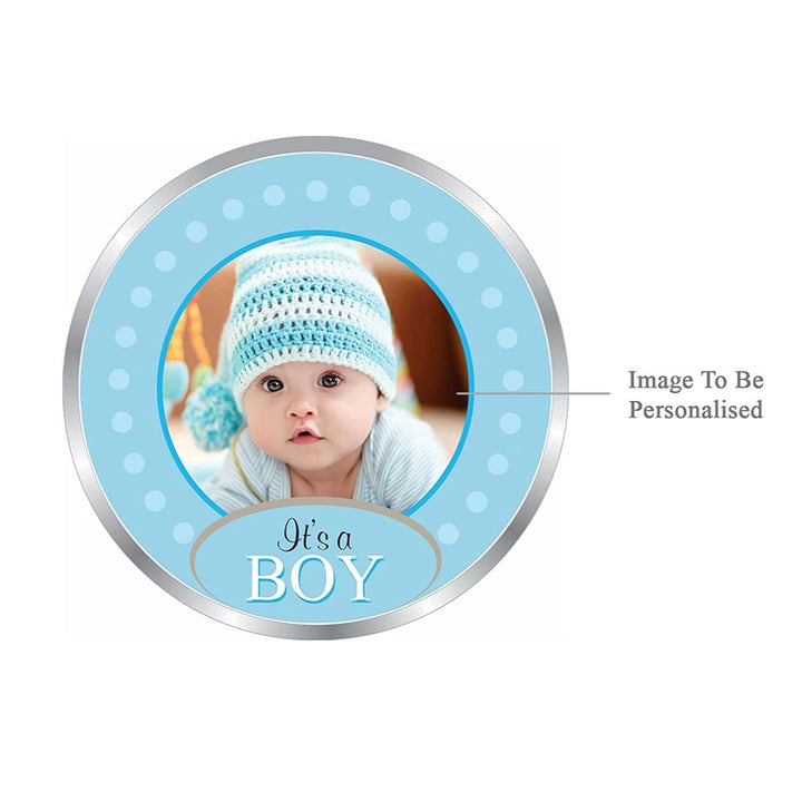 BIS Hallmarked Personalised New-Born Baby Boy 999 Pure Silver Coin