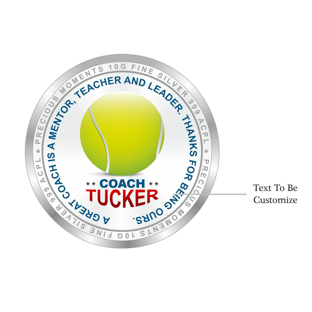 BIS Hallmarked Personalised Sports Silver Coin Best Gifting idea for surprised your Coach teacher mentor 999 Pure