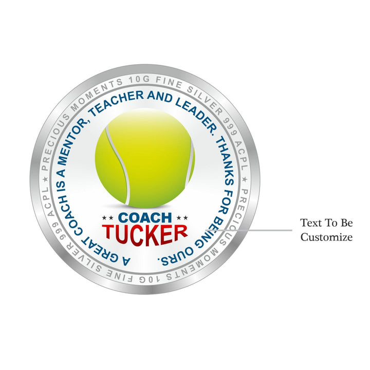 BIS Hallmarked Personalised Sports Silver Coin Best Gifting idea for surprised your Coach teacher mentor 999 Pure