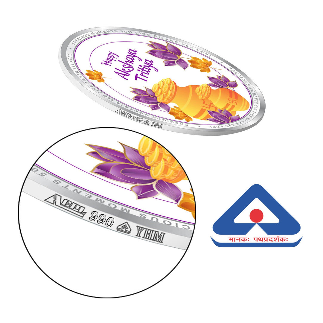 BIS Hallmarked Akshaya Tritiya Silver Coin 999 Pure