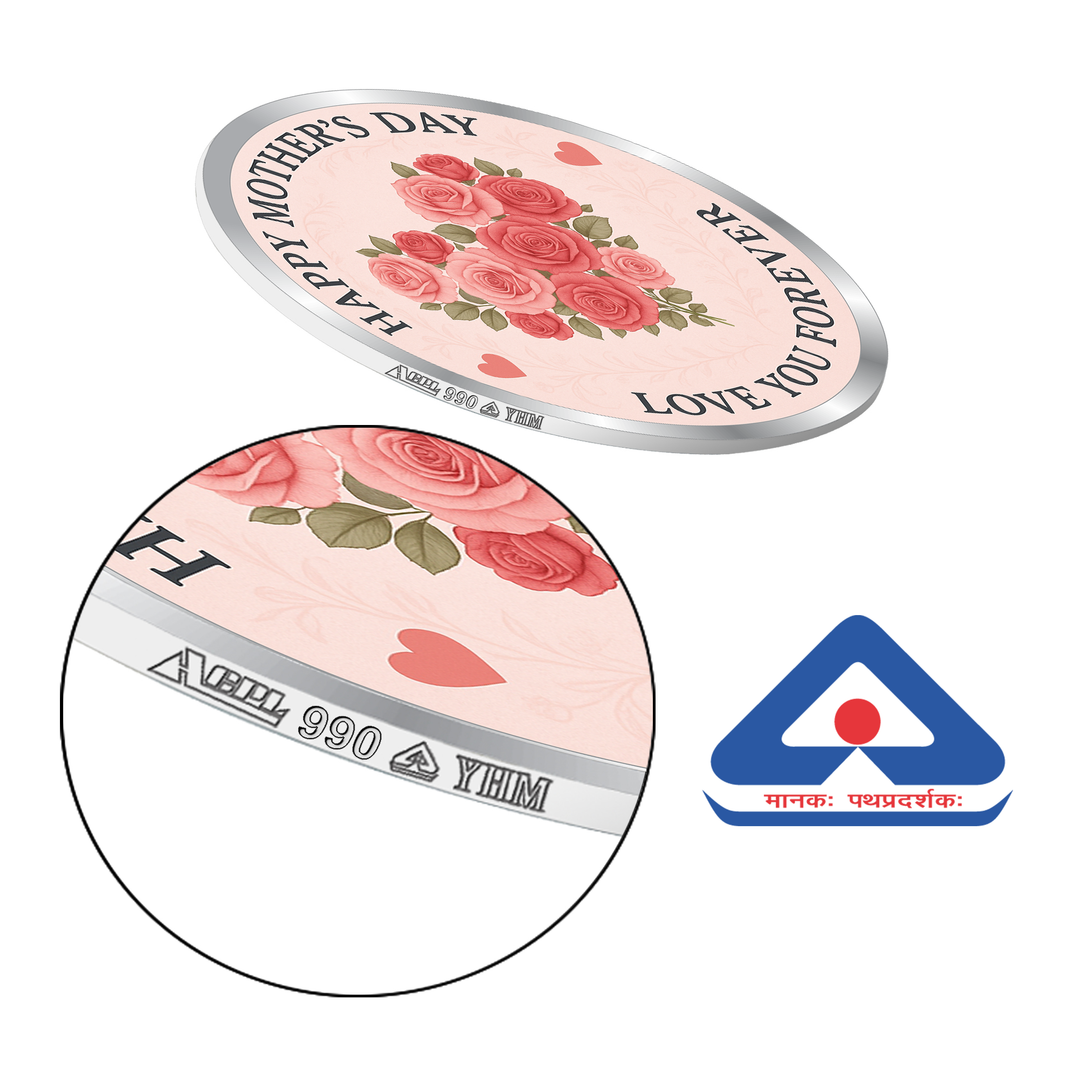 BIS Hallmarked Personalised Mother's Day Silver Coin 999 Pure