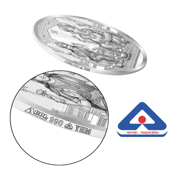 BIS Hallmarked Ganesh Laxmi ji Silver Coin With 999 Purity