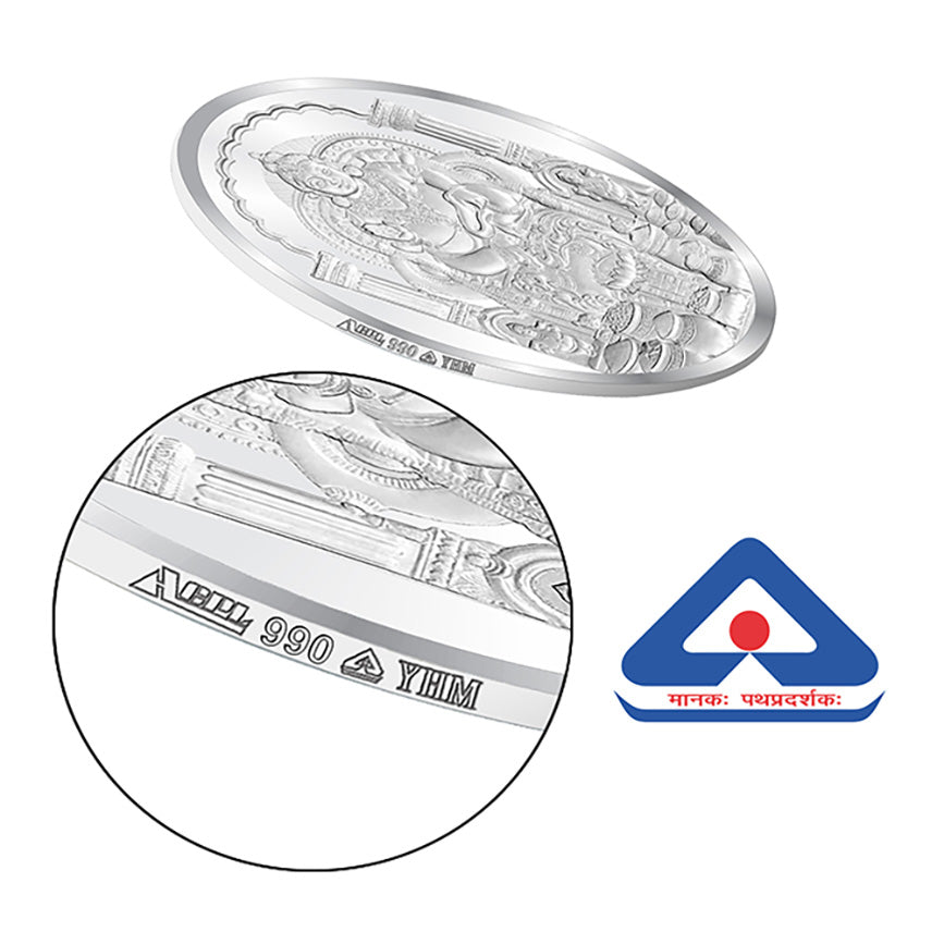 BIS Hallmarked Kuber ji Silver Coin With 999 Purity