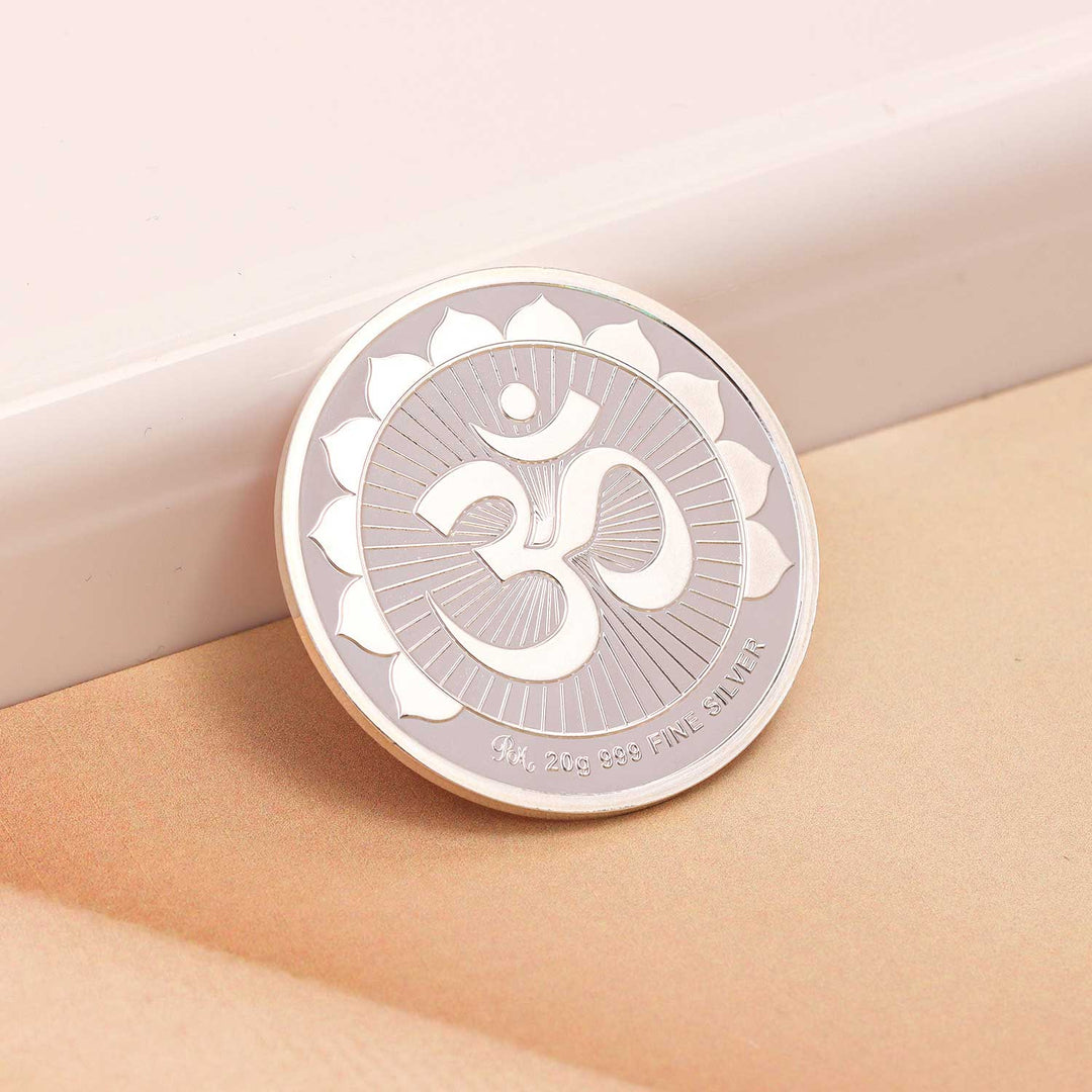 BIS Hallmarked Laxmi Ganesh Saraswati Silver Coin With 999 Purity