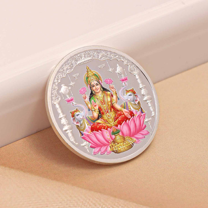BIS Hallmarked Laxmi Ji Silver Coin With 999 Purity