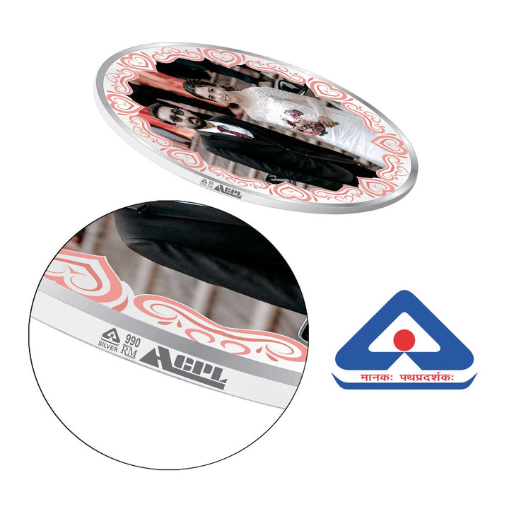 BIS Hallmarked Personalised Newly Married Anniversary beautiful Silver Coin 999 Purity