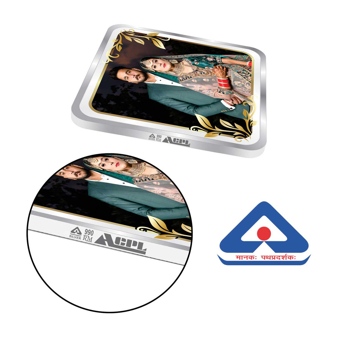 BIS Hallmarked Personalised Newly Married Anniversary Beautiful Silver Coin ( 999 Purity )