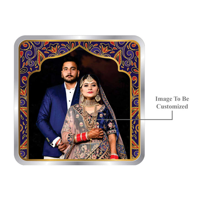BIS Hallmarked Personalised Newly Married Anniversary Beautiful Square Silver Coin  ( 999 Pure )