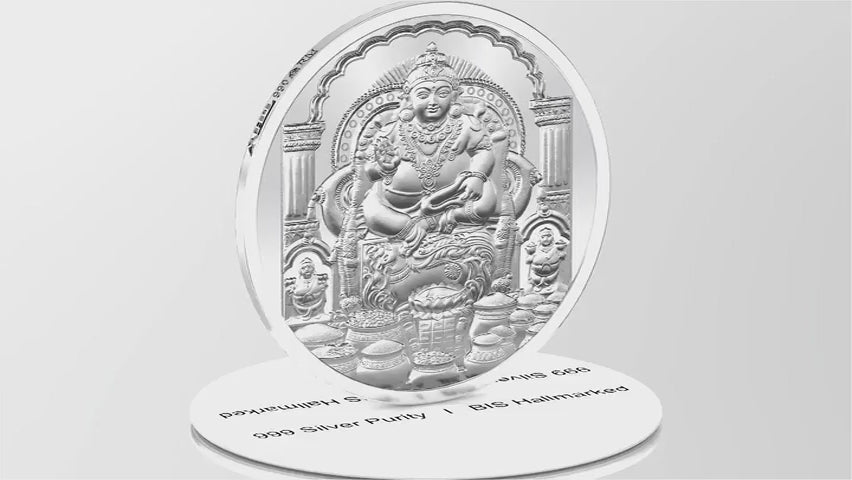 BIS Hallmarked Kuber ji Silver Coin With 999 Purity